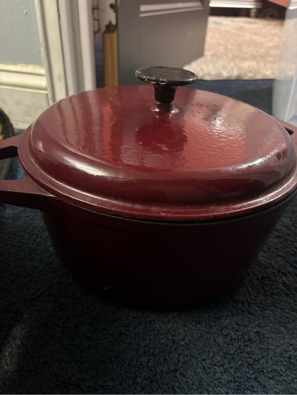 Enamel Cast Iron Dutch Oven - Deep Red